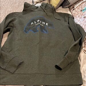 Alpine Design Forest Hoodie with Bear Graphic